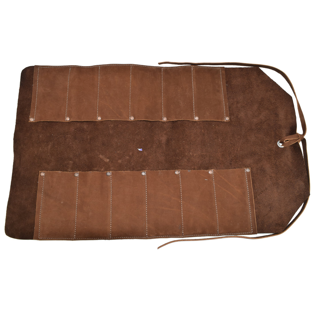 Hide & Drink Tool Roll (12 Pockets): Underside of the leather tool roll featuring sturdy slots, perfect for safely storing and transporting tools. Tool Bag Roll Up, 12 Slot Heavy Duty Tool Roll Bag Organizer, Tool Roll Up Bag, Portable Tool Wrap Roll Bags for Travel, Durable Tool Kit Folding Tool Pouch Roll Up Mechanic Gifts for Men, Full Grain Leather, StockyardX, Small Batch Production, Hand Cut, Hand Sewn, Fire Branded, Artisan, Handmade in La Antigua Guatemala & Oaxaca Mexico.