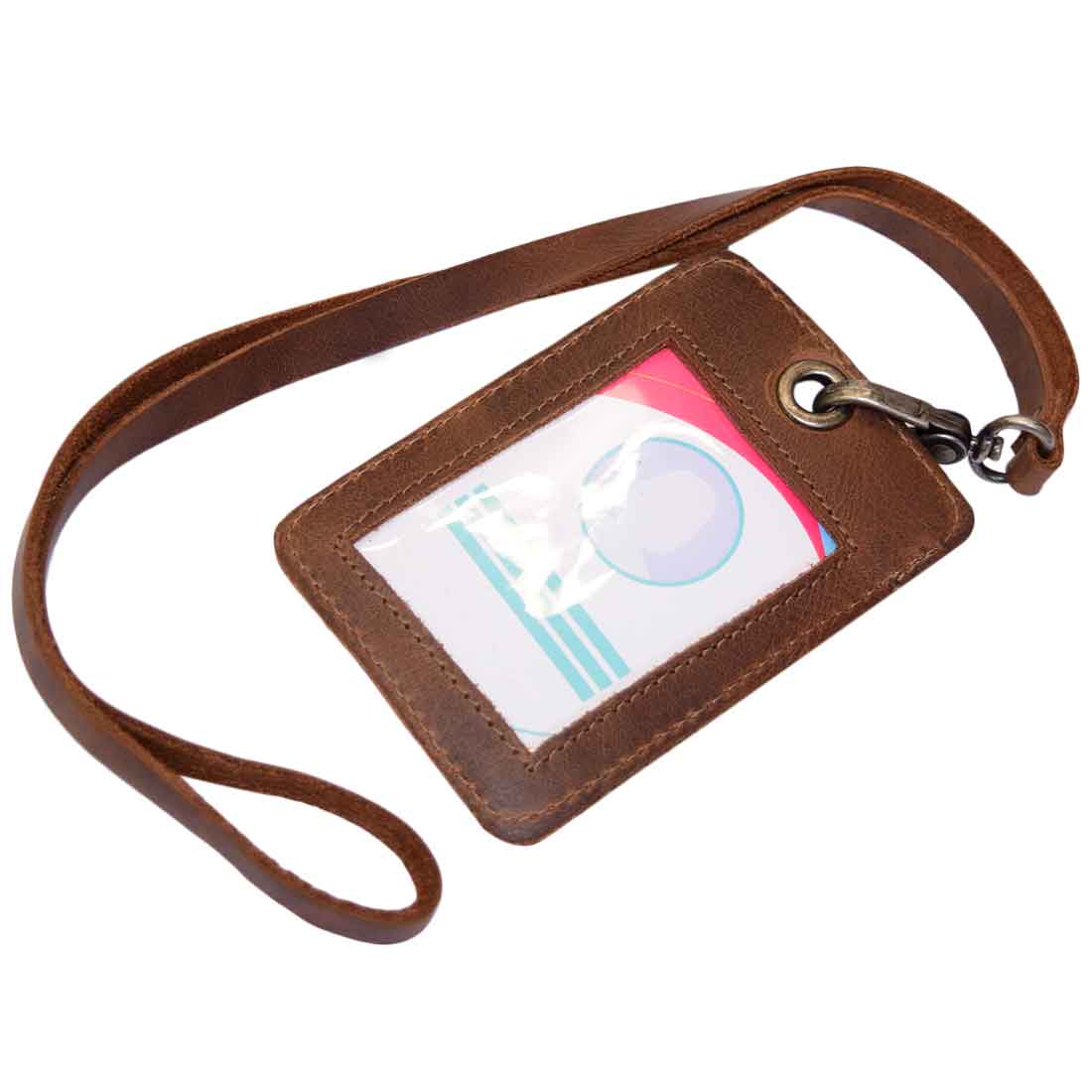 Hide & Drink’s Vertical ID Holder featuring a clear card slot and detachable neck lanyard, ideal for business and office use. Made from full grain leather, this artisan piece is hand-cut and hand-sewn, representing small batch production in La Antigua Guatemala and Oaxaca Mexico.